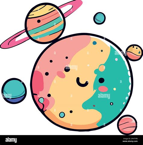 milky way with happy planets Stock Vector Image & Art - Alamy