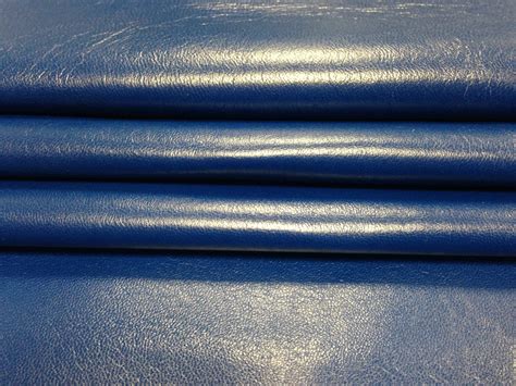 Blue natural leather fabric genuine sheep lambskin leather