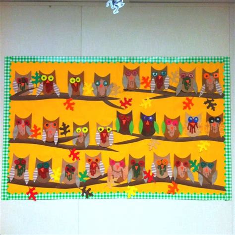 Fall bulletin boards, Owl bulletin boards, Bulletin boards classroom decor