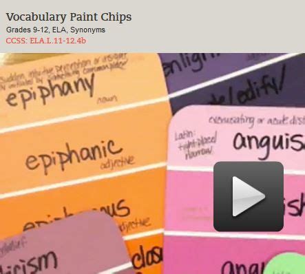 Vocabulary Paint Chips Video Multiple Meaning Words, Gaeilge, Vocabulary Building, Ccss, School ...