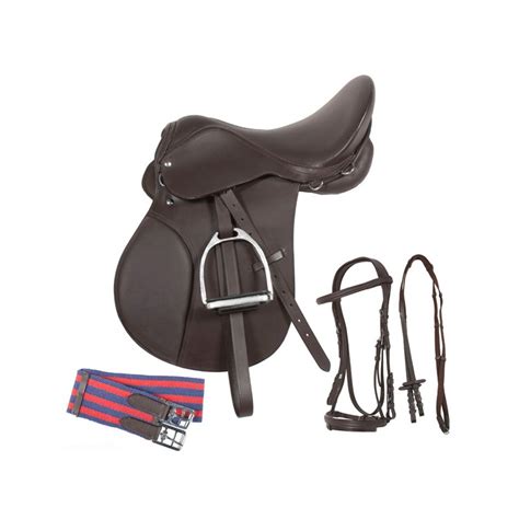 All Purpose Brown English Horse Saddle Set 17 18