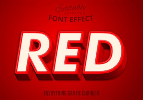 Red text, editable text effect 830025 Vector Art at Vecteezy