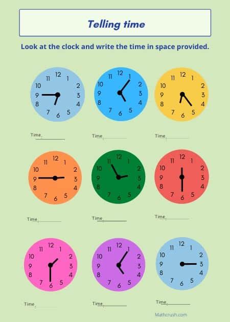Telling time, calendars and time measurement math worksheets for ... - Worksheets Library