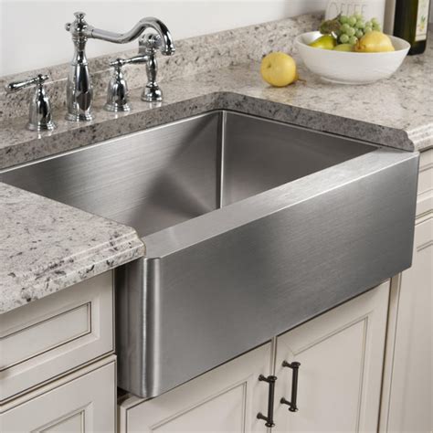 Houzer 30" Stainless Steel Farmhouse Apron Front Kitchen Sink ENS-3020 ...