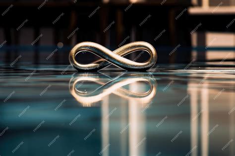 Premium AI Image | Infinity sign reflected in still pool of water