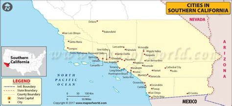 Map of Cities in Southern California