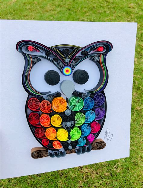 The Owl Quilling art Quilling Owl Art Unique Gift Owl | Etsy