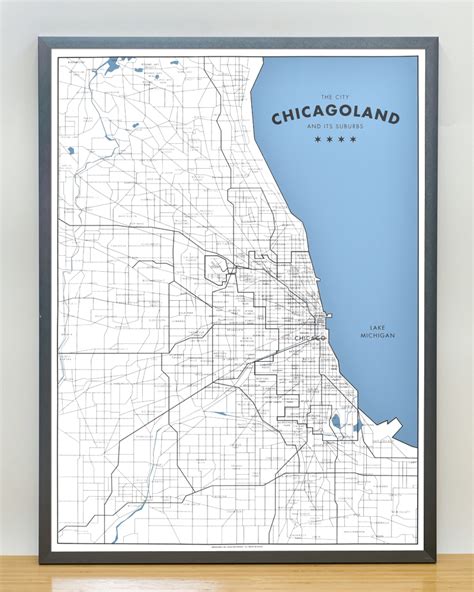 Chicagoland - a Map of Chicago and its Suburbs 18" x 24" Poster