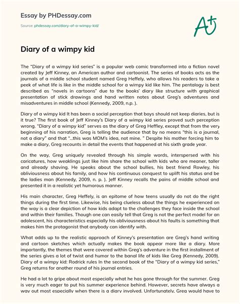 Diary Of A Wimpy Kid Summary And Book Review Essay - PHDessay.com