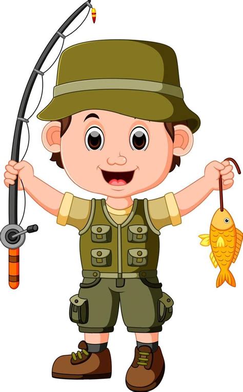 Cartoon man fishing 8666036 Vector Art at Vecteezy