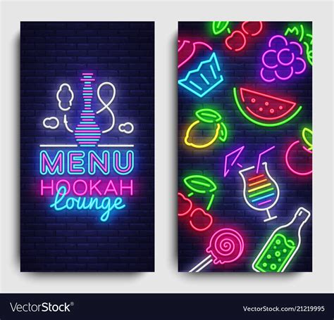 Hookah lounge menu design template Royalty Free Vector Image