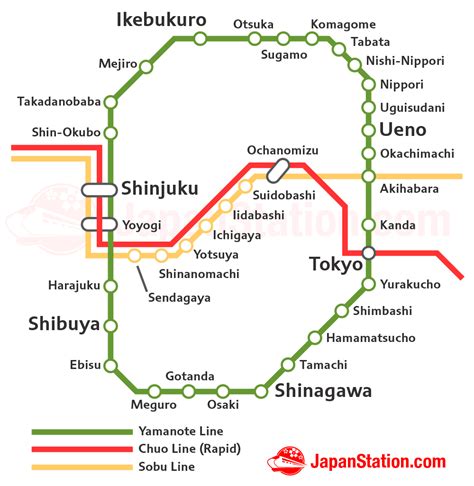 JR Chuo-Sobu Line for Takao, Mitaka, Nakano, Akihabara, Ryogoku & Tokyo – Shinjuku Station