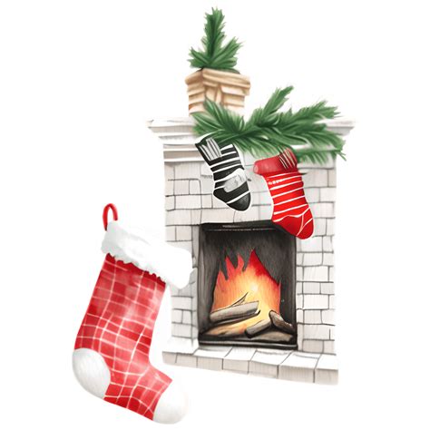 Christmas Stockings by the Fireplace · Creative Fabrica