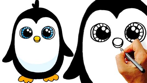 Very Easy! How to Draw a Cute Cartoon Penguin. Art for Kids!