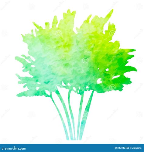 Tree watercolor silhouette stock vector. Illustration of design - 247043458