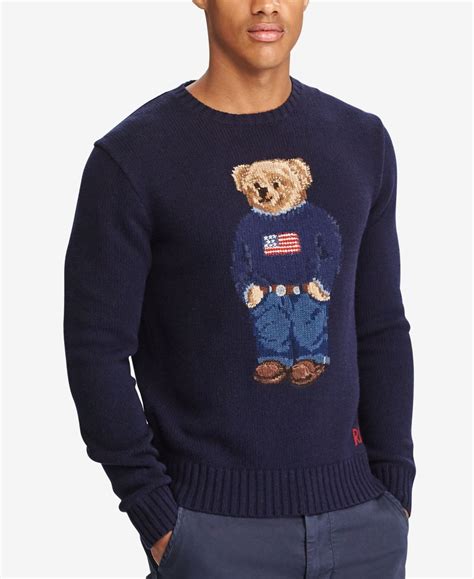 Polo Ralph Lauren Men's Iconic Polo Bear Wool Sweater - Macy's | Polo ...