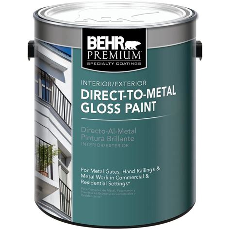 BEHR PREMIUM 1 gal. Black Gloss Direct to Metal Interior/Exterior Paint ...