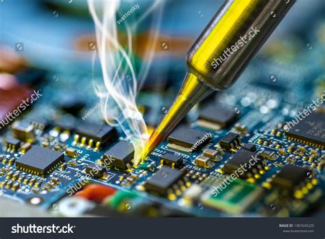 Repair Motherboard Laptop By Iron Soldering Stock Photo 1387645220 ...