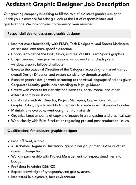 Graphic designer job description roles and responsibilities