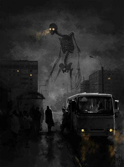 Wallpaper : creepy, creature, giant, skeleton, city, car 1200x1619 ...