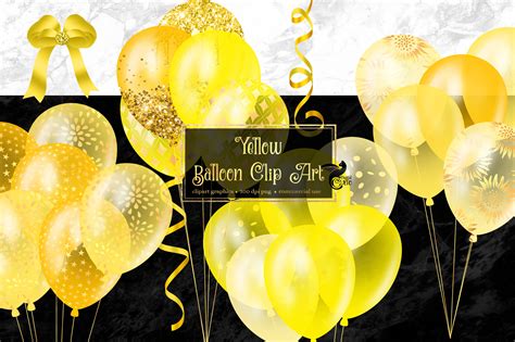 Yellow Balloons Clipart Graphic by Digital Curio · Creative Fabrica