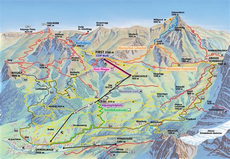 Grindelwald trail map - Ontheworldmap.com