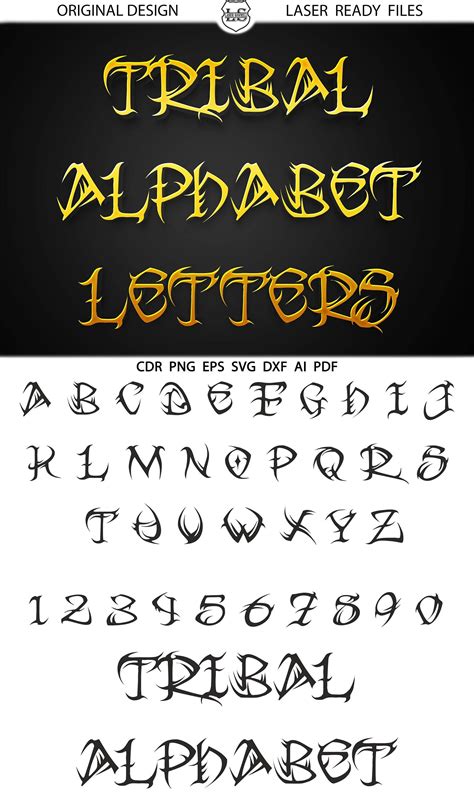 Tribal Font Alphabet