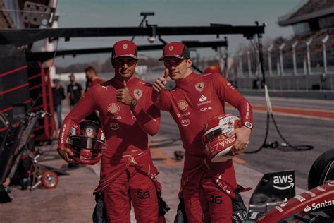 C² Charles leclerc and Carlos sainz aesthetic Ferrari f1 Barcelona f1 testing Formula 1 Car ...