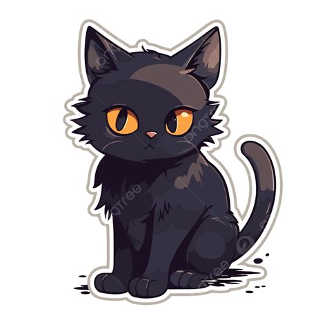 Cute Black Cat Stickers Clipart Vector, Cat Clipart, Cute Clipart ...
