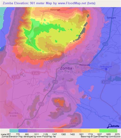 Elevation of Zomba,Malawi Elevation Map, Topography, Contour