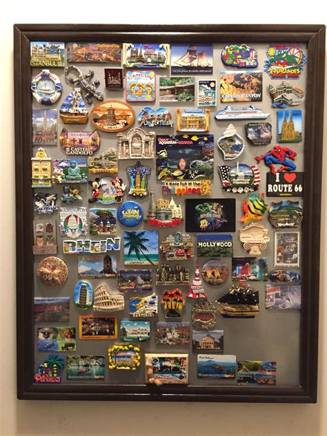 DIY Magnet Board Souvenir Display, Souvenir Ideas, Diy Magnet Board, Travel Keepsakes, Travel ...