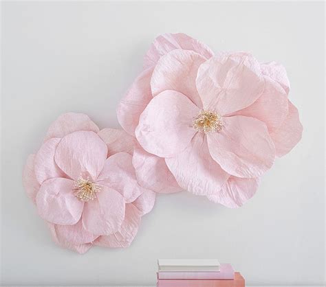 Jumbo Crepe Pink Paper Flowers Set of 2 | Pottery Barn Kids AU