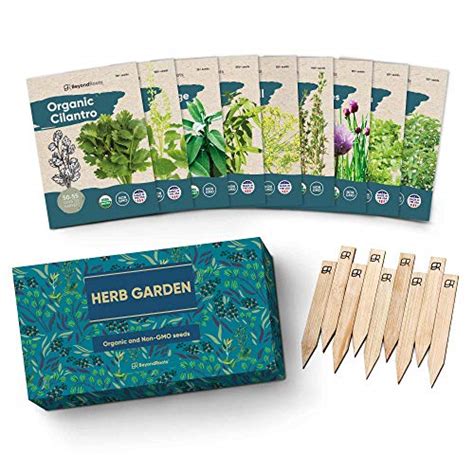 9 Herb Garden Seeds for Planting - USDA Certified Organic Herb Seed Packets - Non GMO Heirloom ...