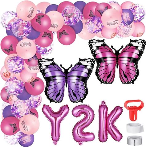 55 Pcs Y2k Party Decorations Early 2000s Pink Party Balloons for Girls, Y2k Themed Party ...