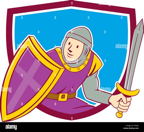 Cartoon knight in armor sword hi-res stock photography and images - Alamy