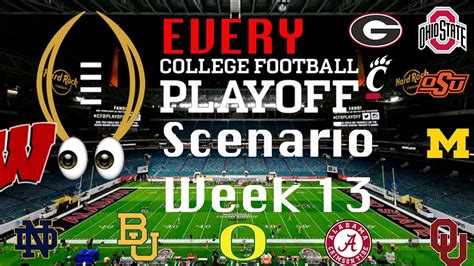 Week 13 College Football Playoff Scenarios & Predictions (ALL TEAMS)