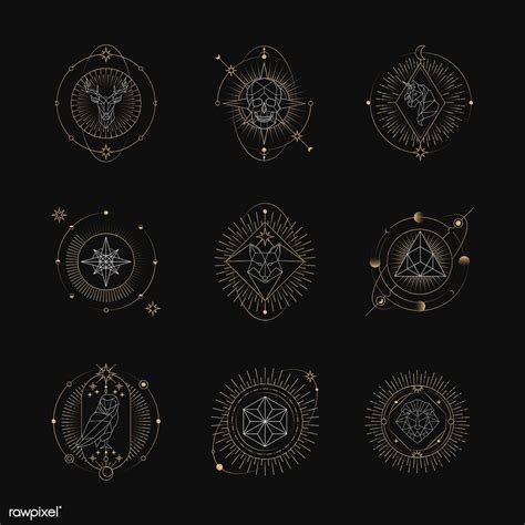 Geometric mystic symbols vector set | premium image by rawpixel.com ...