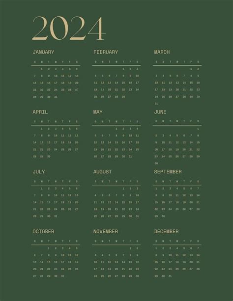 The Calendar 2024 Yearly Calendar, Letter Size, 3 Coloways printable Digital Download - Etsy