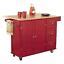 Red Wooden Kitchen Island Utility Cart Rolling Cabinet Storage Drawers Drop Leaf | eBay