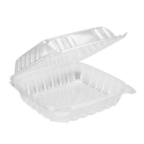 Dart Solo Dart 8" x 8"x 3" Clear Plastic Hinged Food Take-Out Container ...