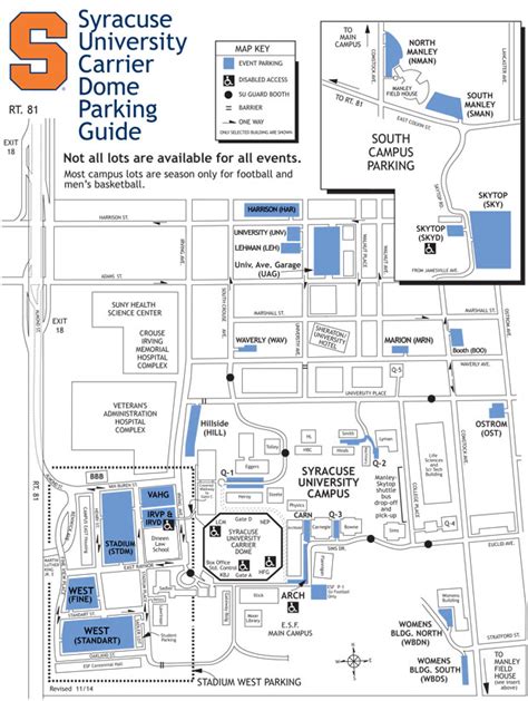 Syracuse University Parking Map - Asia Map For Kids