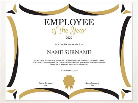 Employee of the YEAR Editable Template Editable Award Employee | Etsy | Template printable ...