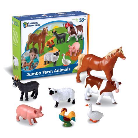 Click N' Play Realistically Designed Jumbo 10"" Farm Animals 7 Piece ...