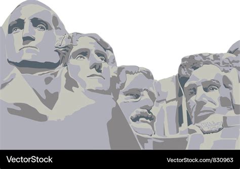 Four presidents mount rushmore Royalty Free Vector Image