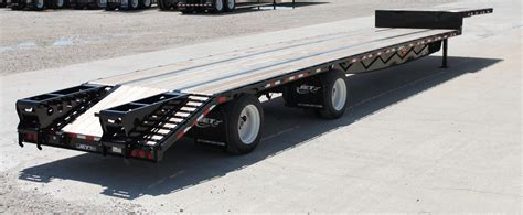 Drop-Deck-Trailer-Steel-Black-Tandem-Spread-Axle-with-Beavertail-and-Ramps - Jet Co Trailers