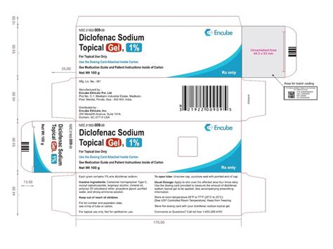 Diclofenac Sodium Topical Gel 1%,100 g, Encube (RX) Ingredients and Reviews