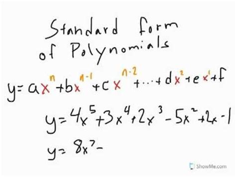 Standard Form of Polynomials - YouTube