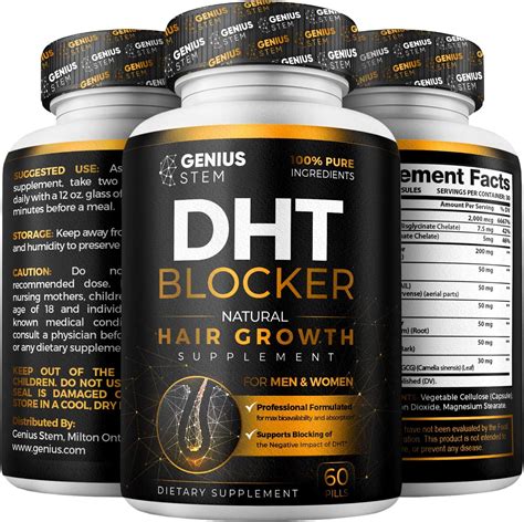 Premium DHT Blocker Hair Loss Supplement - Supports Healthy Hair Growth - Helps Stimulate New ...