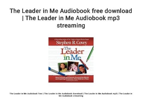 The Leader in Me Audiobook free download | The Leader in Me Audiobook…