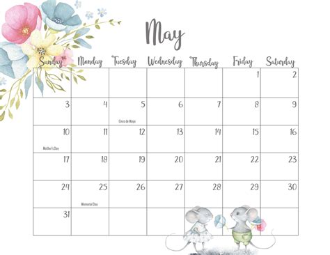 Decorative May 2020 Calendar Colorful Design | Calendar printables, Cute calendar, 2020 calendar ...